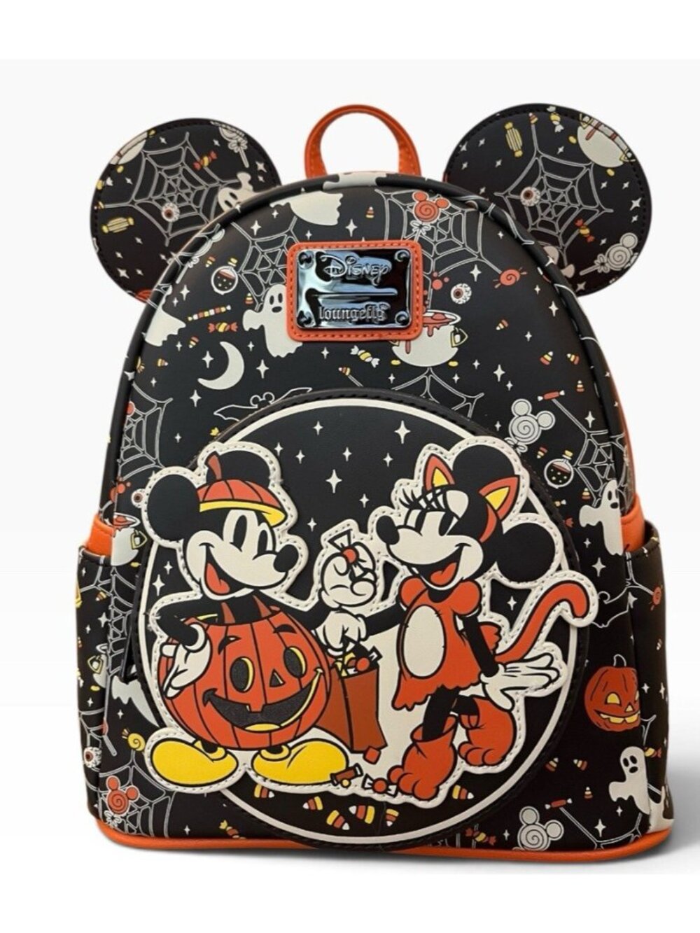 Loungefly Mickey & Minnie Mouse Costume Halloween Glow in the Dark Backpack NWT